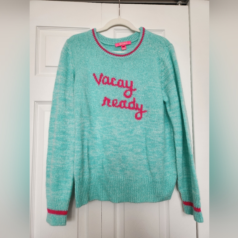 Lily Pulitzer Vacay Ready Women's Sweater - Mint Green and Pink